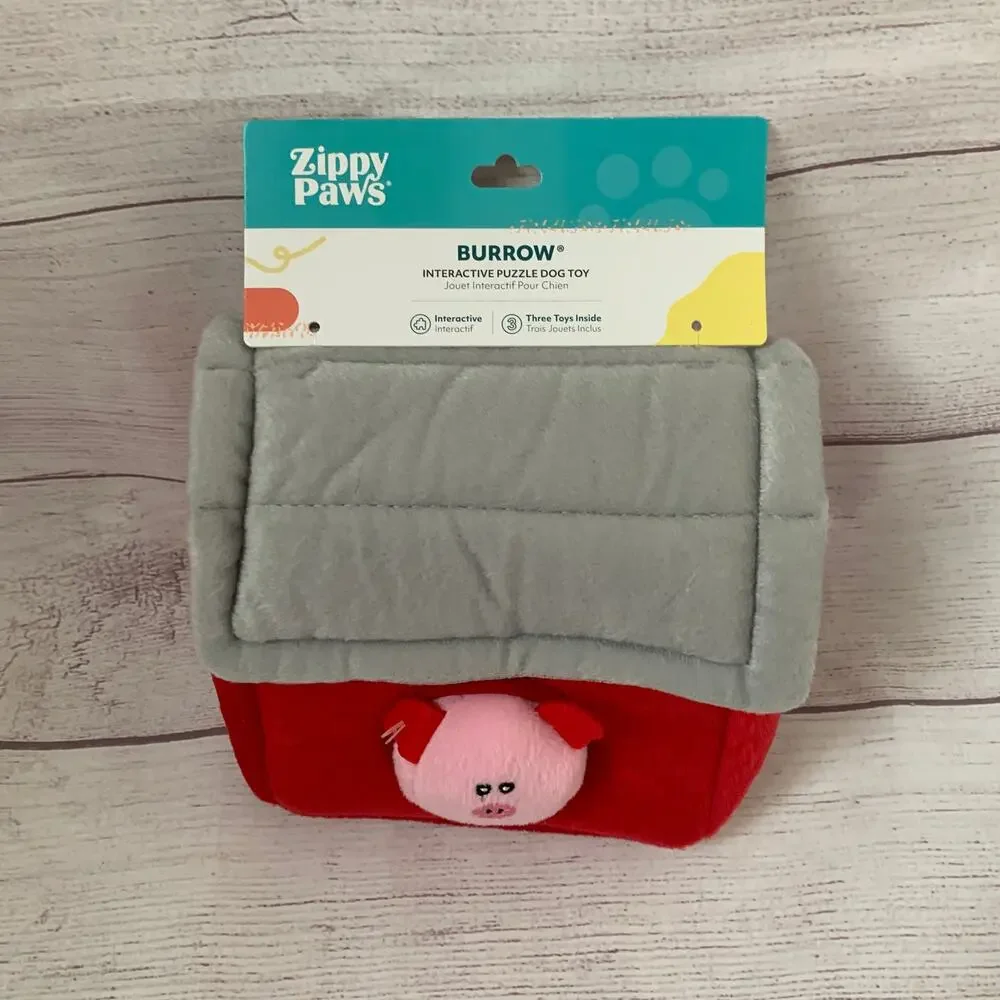 Zippy Paws Barn with Pigs Interactive Puzzle Dog Toy Farm Hide & Seek Squeaker